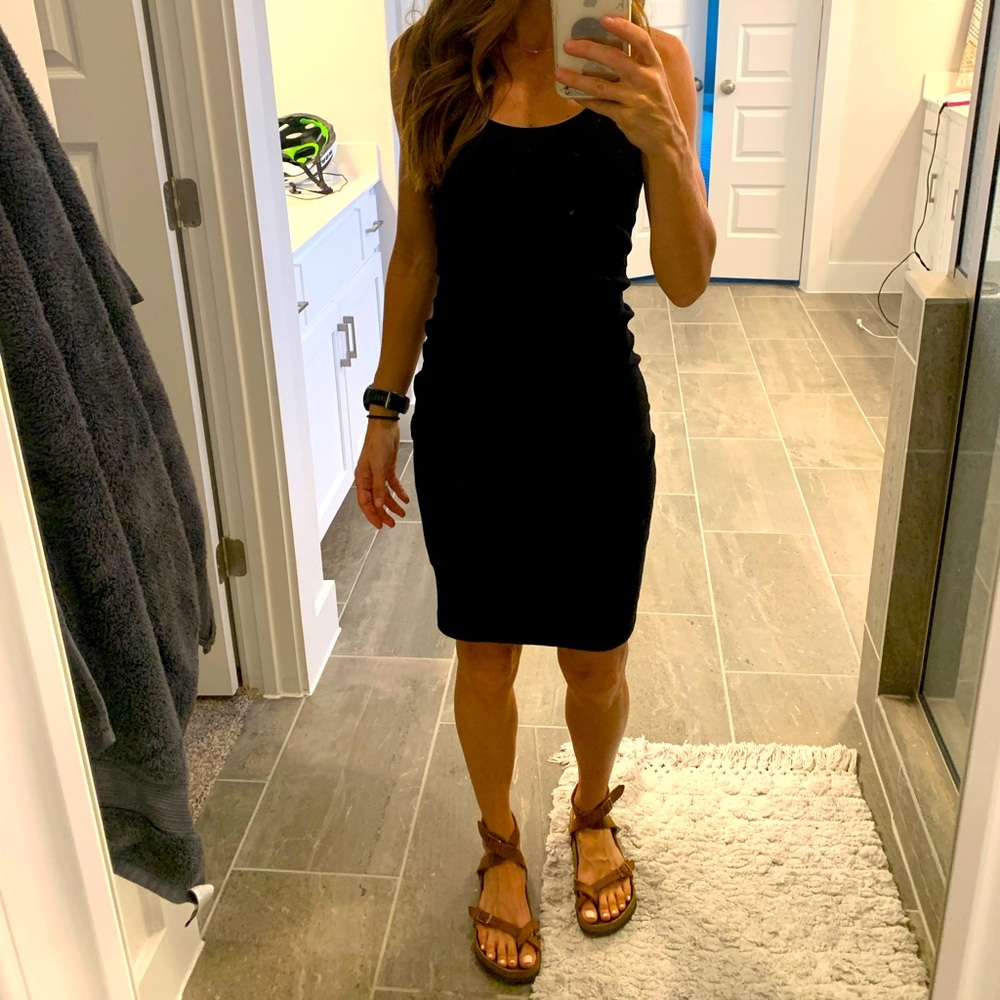 Forever 21 black ribbed bodycon dress sz M